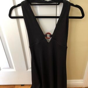 Urban Outfitters Black Halter Fit & Flare Dress